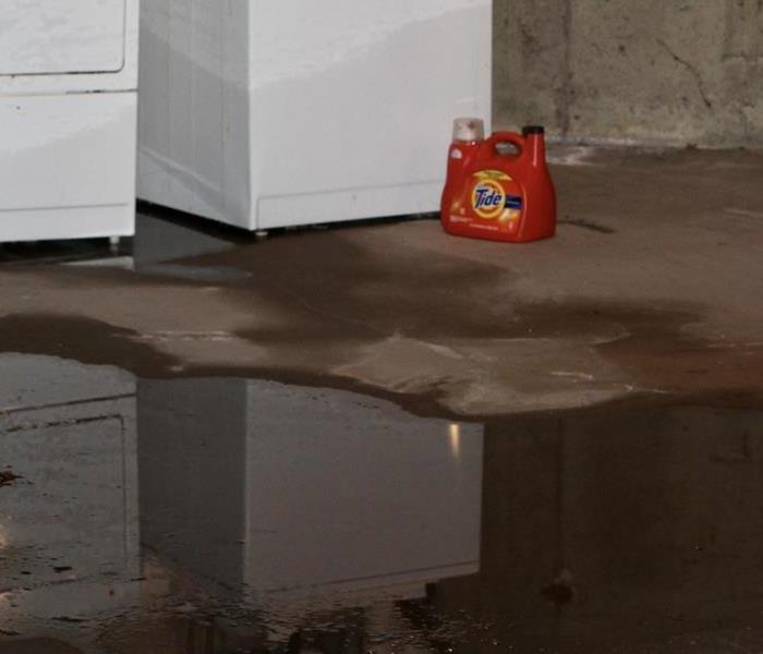 The flooded basement was caused by leaky pipes.
