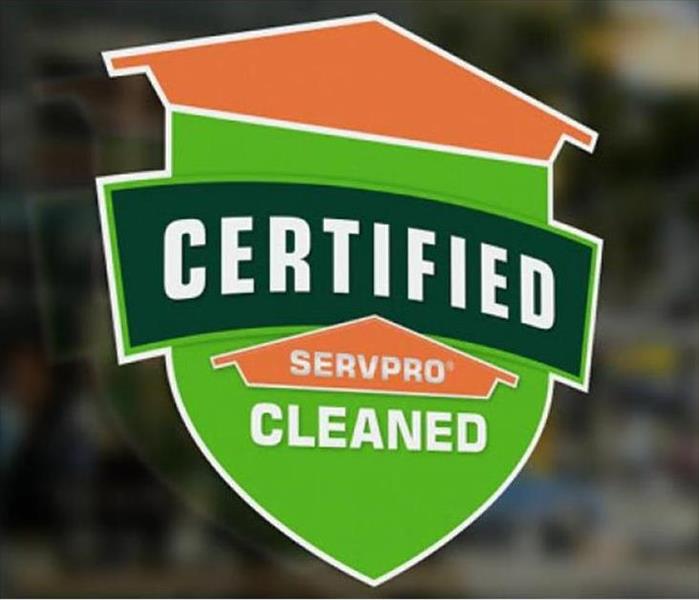 Certified: SERVPRO Cleaned window decal